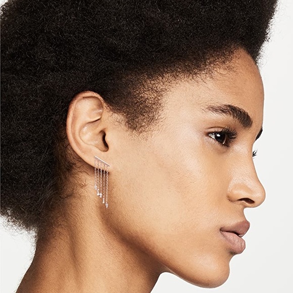 Suzanne Kalan 18K Rose Gold Fringe Post Earrings - Picture 4 of 8